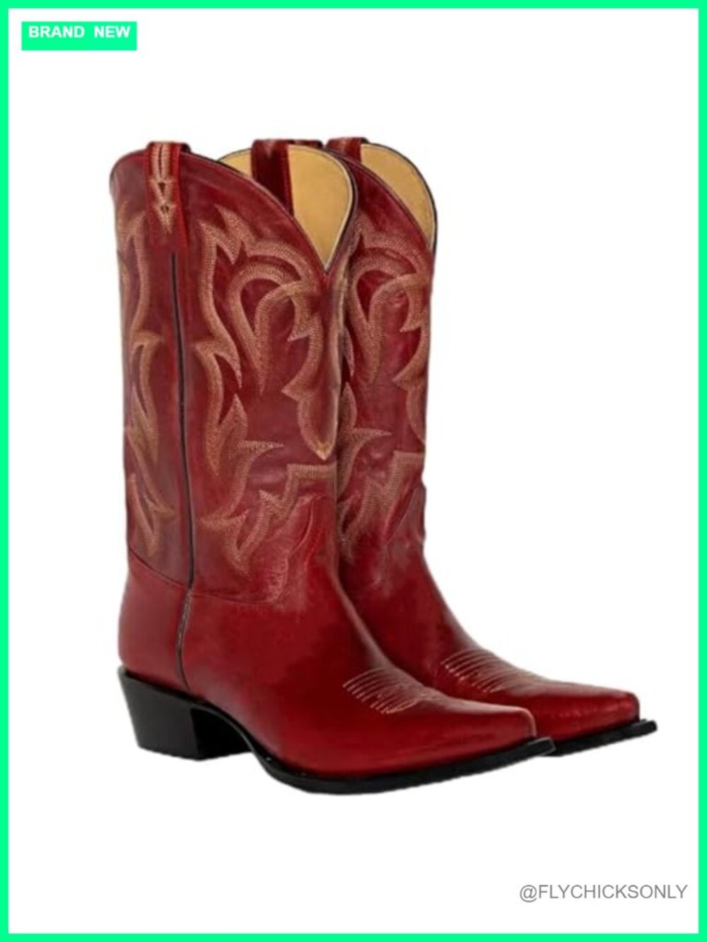 LISHAN Women's Western Cowboy Boots Faux Leather Square Toe Mid-Calf Pull-On